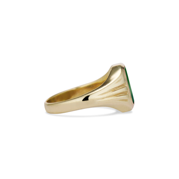 Green Tourmaline Signet Ring