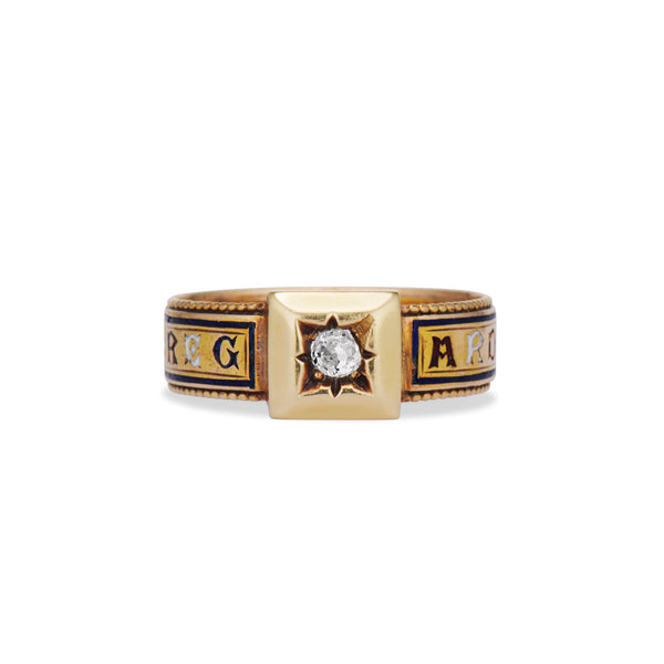 Diamond and Enamel Regard Ring