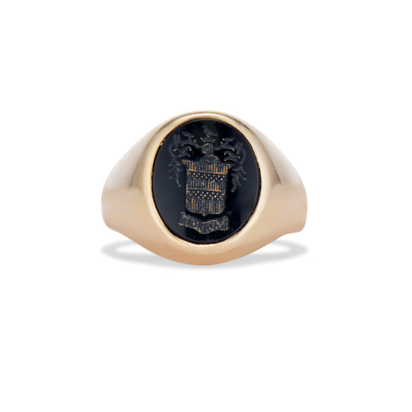 Onyx Intaglio Signet Ring