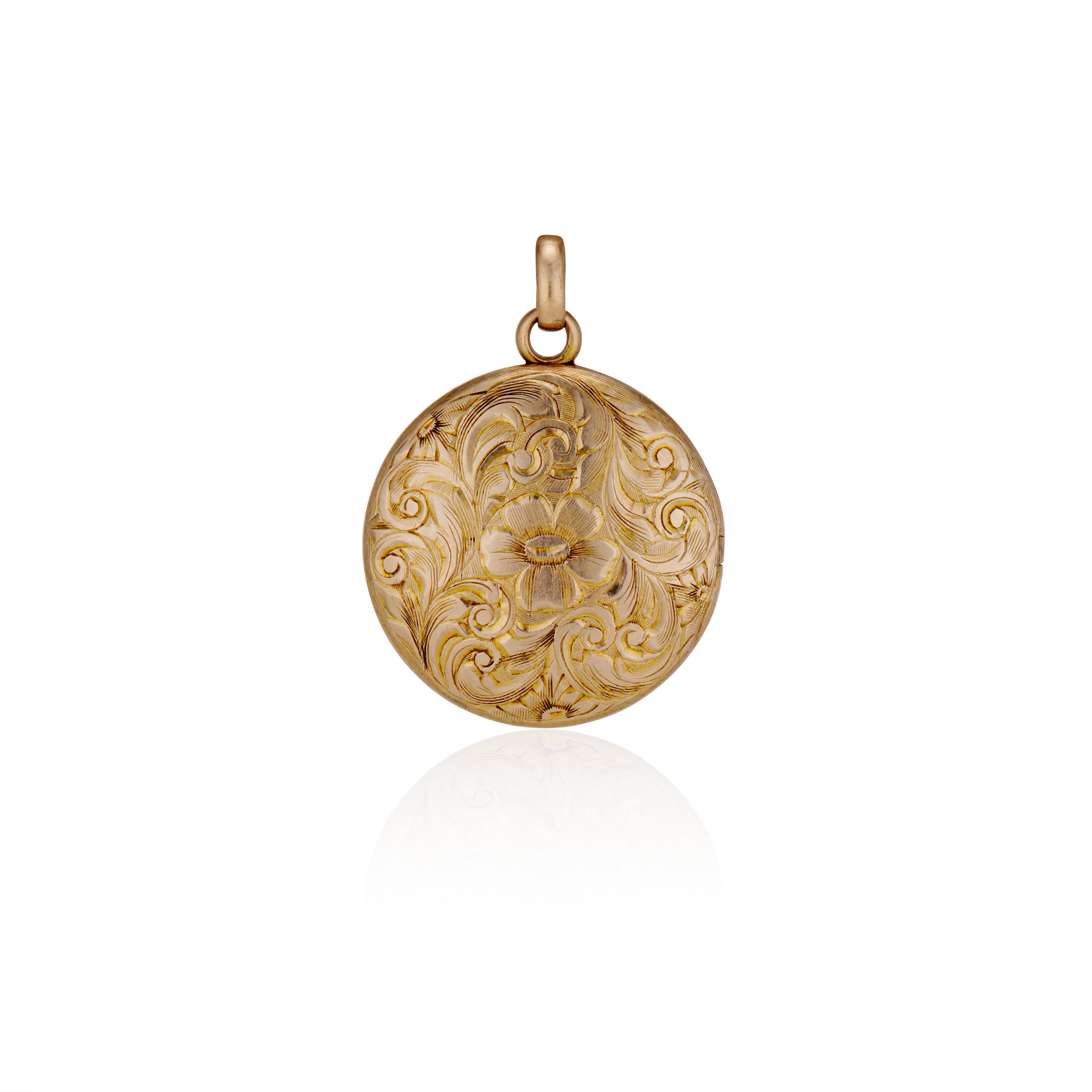 Antique Floral Engraved Locket – Ashley Zhang Jewelry