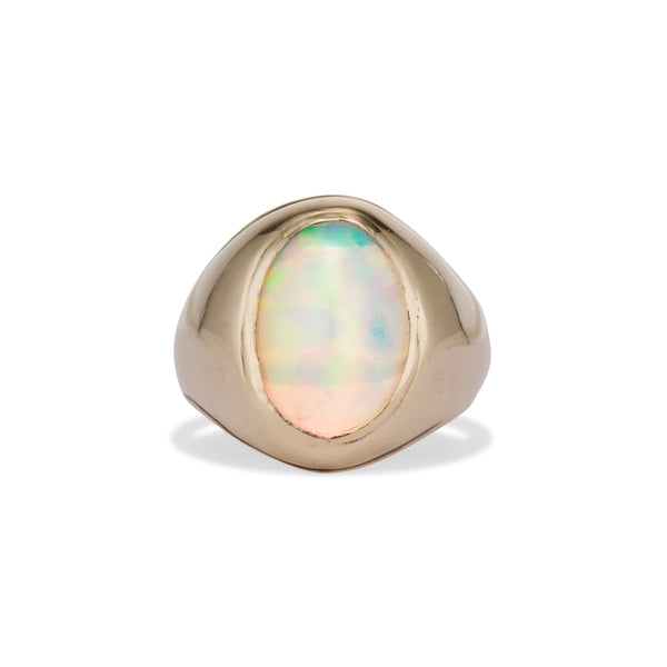 Midcentury Opal Cabochon Ring