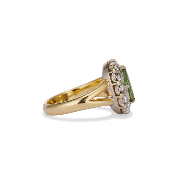 Vintage Peridot Halo Ring