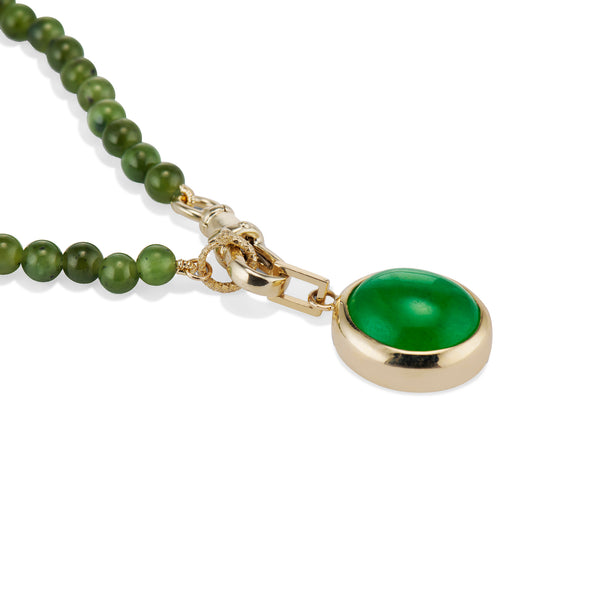 2025 Limited Edition Lunar New Year Snake Jade Bead Chain With Dog Clip Clasp