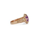 Carved Midcentury Amethyst Solitaire