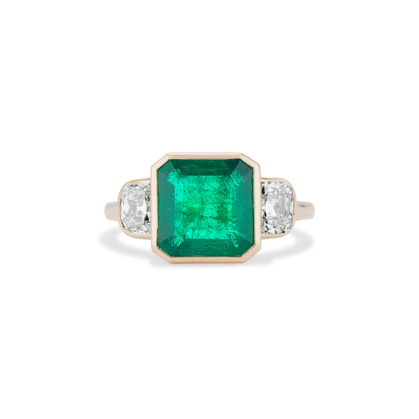 2.95 Carat Rosie Emerald and Diamond Ring