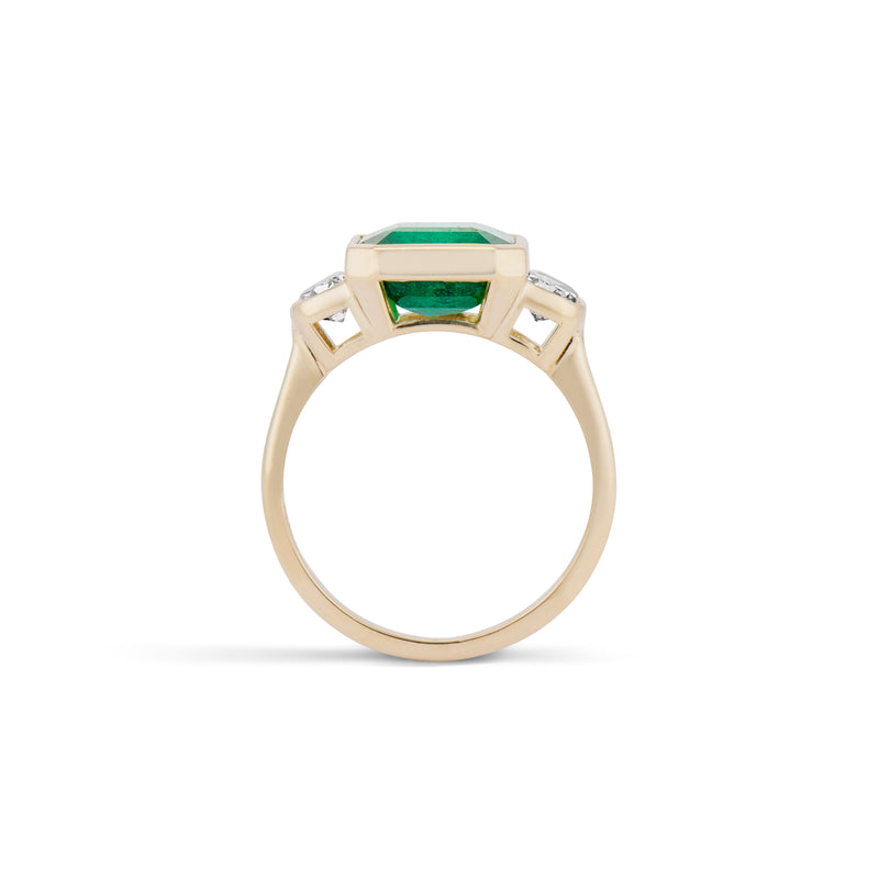 2.95 Carat Rosie Emerald and Diamond Ring