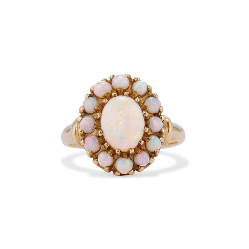 Victorian Revival Vintage Opal Cluster Ring