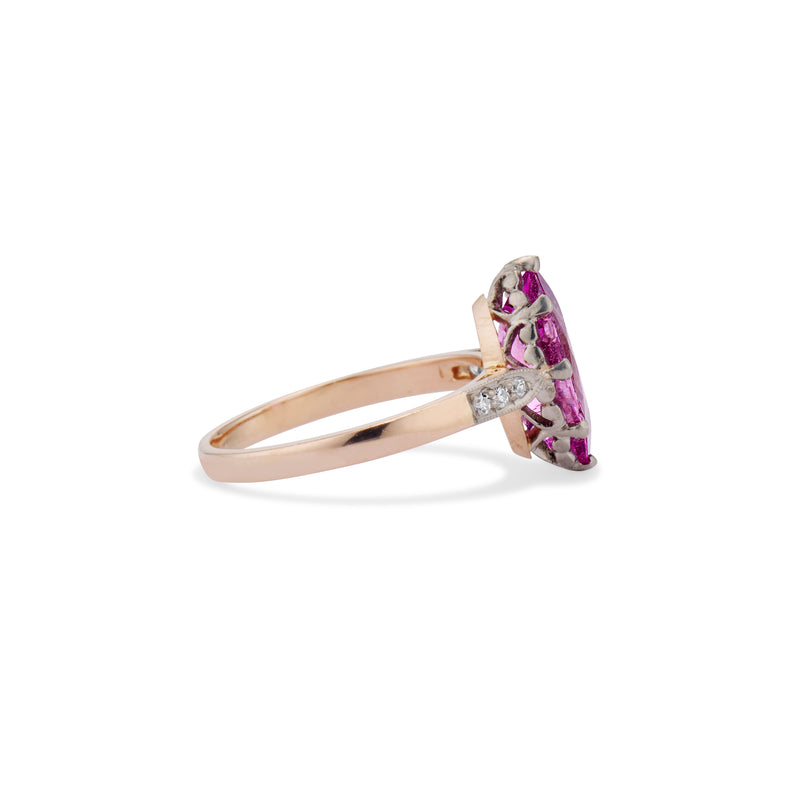 Siberian Pink Tourmaline Marquise Ring