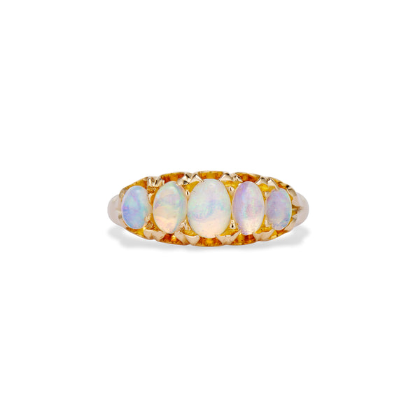 Victorian Opal Half Hoop Ring