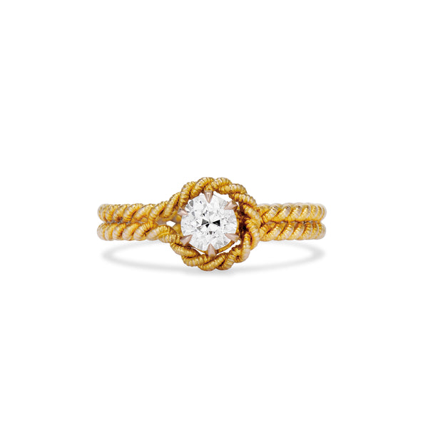 1900 Victorian Lover's Knot Diamond Solitaire