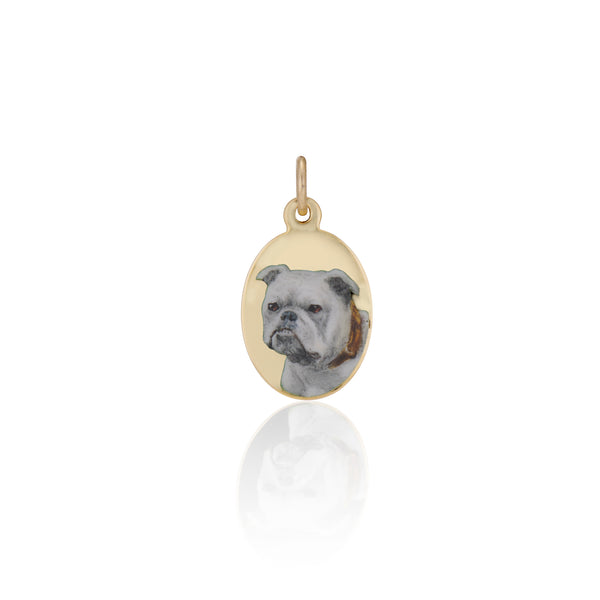 Victorian Champleve Enamel English Bulldog Pendent