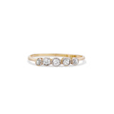 Late Art Deco Graduated Old Mine Cut Diamond Bezel Band