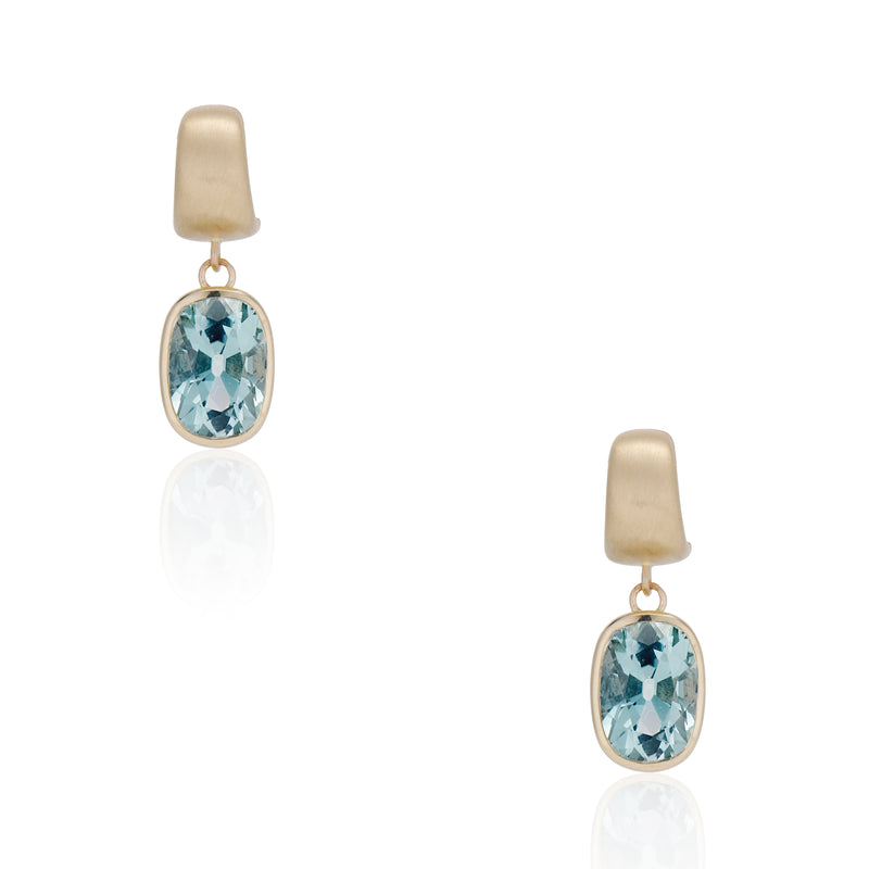 Old Mine Cut Aquamarine Cy Earrings