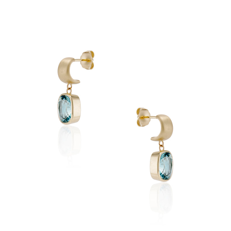 Old Mine Cut Aquamarine Cy Earrings