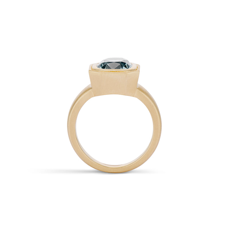 Old Mine Cut Aquamarine Thea Ring