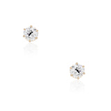 Old Mine Cut Diamond Six Prong Stud Earrings