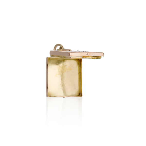 Crescent Moon and Starburst Rectangle Locket