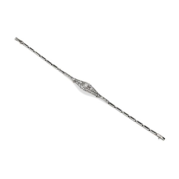 Art Deco Old Mine and Rose Cut Diamond Bracelet