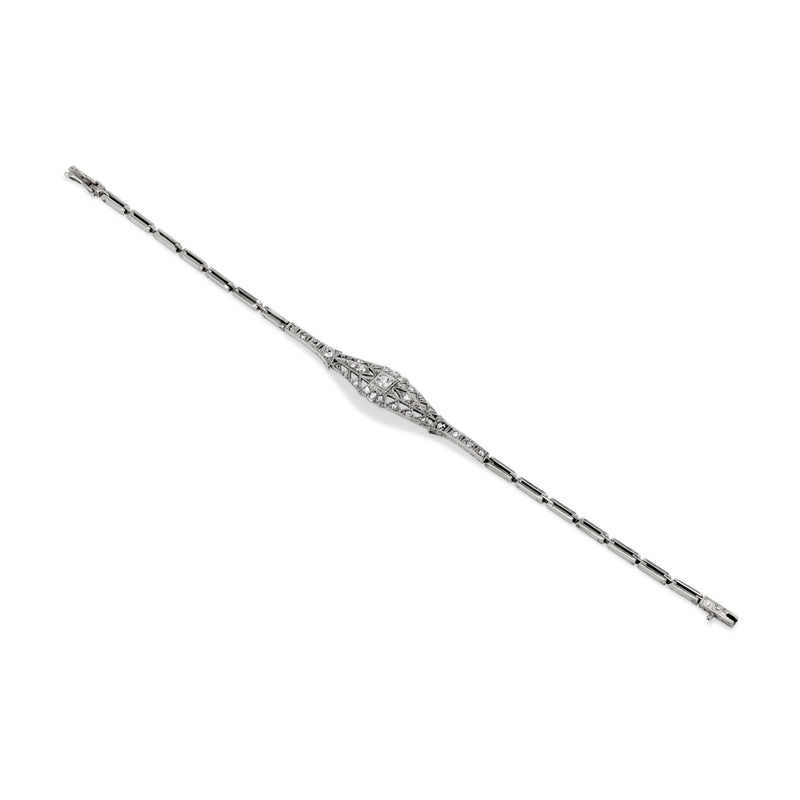 Art Deco Old Mine and Rose Cut Diamond Bracelet