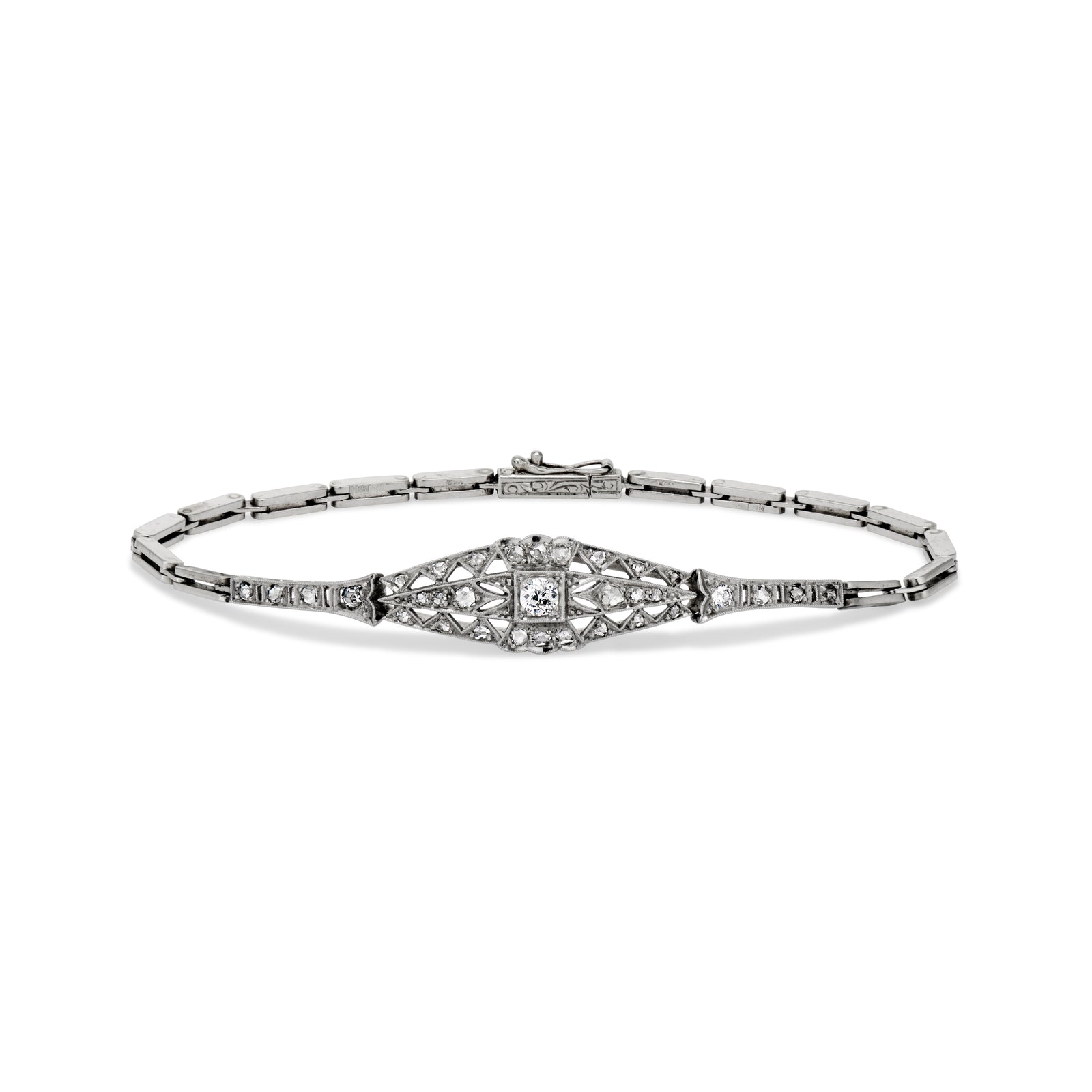 Art Deco Old Mine and Rose Cut Diamond Bracelet – Ashley Zhang Jewelry