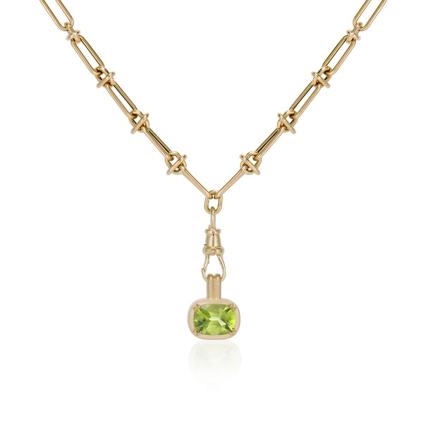 Elongated Old Mine Peridot Lilah Pendant