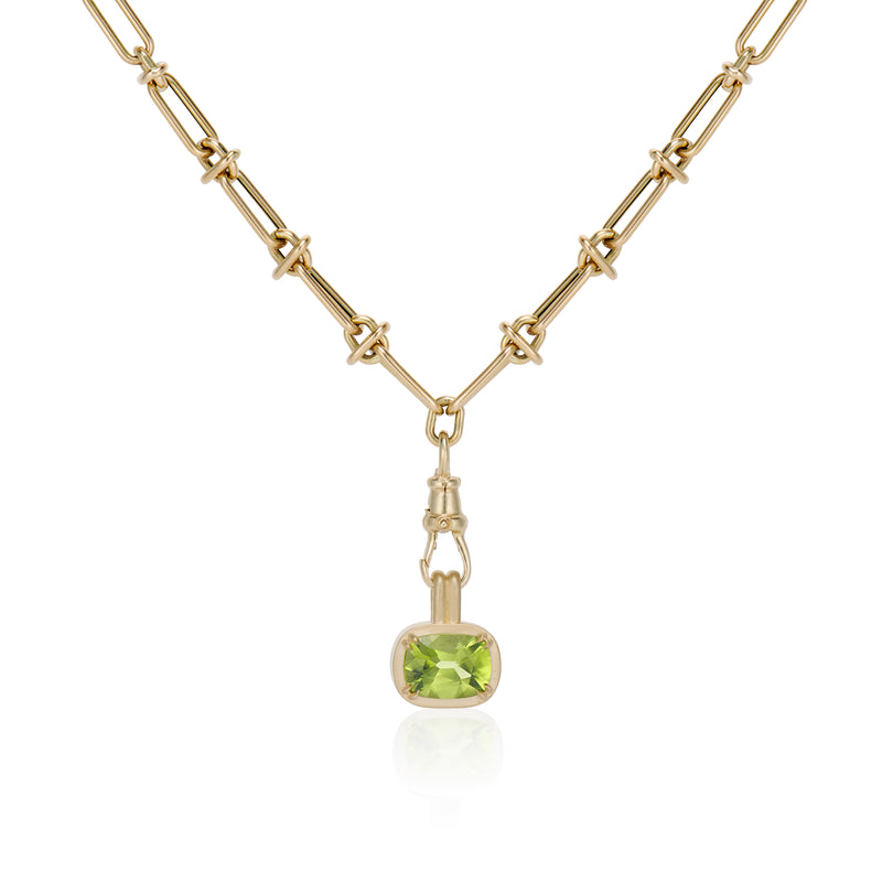 Elongated Old Mine Peridot Lilah Pendant