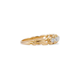 7 Old Mine Cut Diamond Carved Band