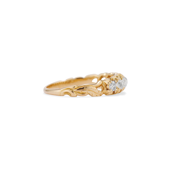 7 Old Mind Cut Diamond Carved Band