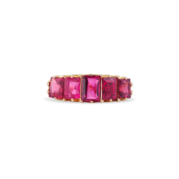 Edwardian Graduated Spinel Half Hoop Ring
