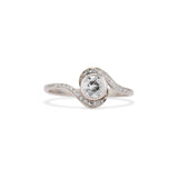 Edwardian Diamond and Platinum Swirl Ring