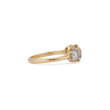 Champagne Old Mine Cut Three Stone Ring