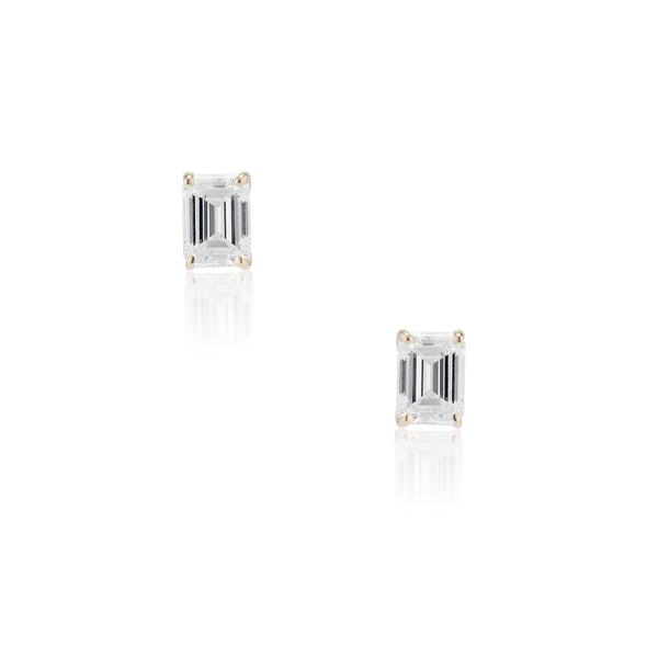 Estate Emerald Cut Diamond Studs