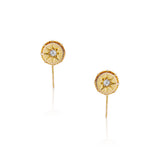 Antique Gold Starburst Fish Hook Earrings