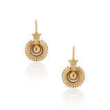 Victorian Etruscan Revival Gold Fishook Earrings