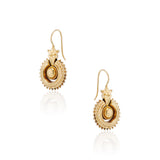 Victorian Etruscan Revival Gold Fishook Earrings