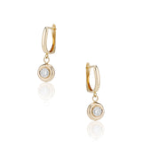 Gold Chunky Diamond Bezel Huggie Earrings