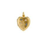 Edwardian Floral Sapphire and Diamond Heart Locket