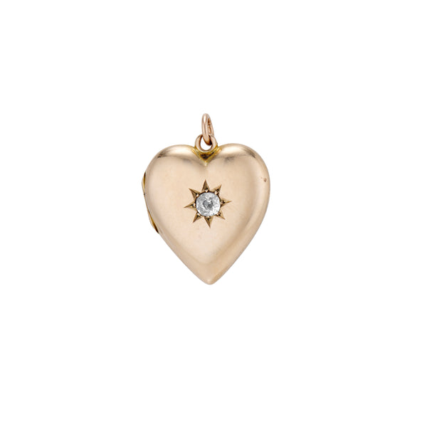 1914 Old Mine Diamond Heart Locket