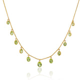 Peridot Wheat Chain Necklace