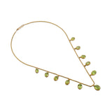 Peridot Wheat Chain Necklace