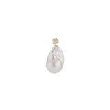 Double Bezel Diamond Baroque Pearl Pendant