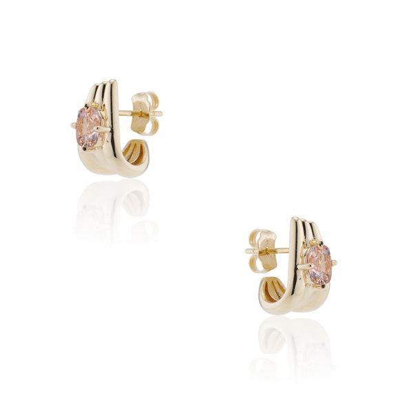 Old Mine Cut Morganite Tove Earrings