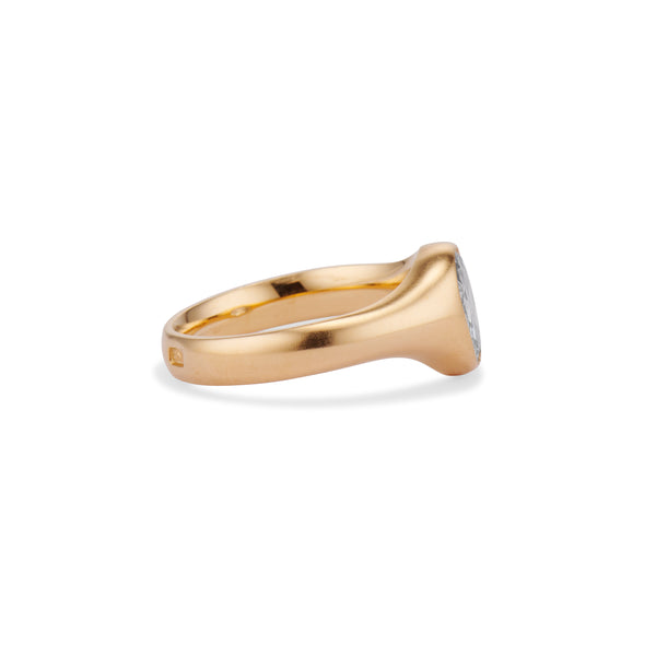 1.81 Carat Old Mine Diamond Signet Ring
