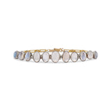 Edwardian Graduated Moonstone Cabochon and Gold Bar Link Bracelet