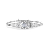 Art Deco Moonstone, Diamond, and Platinum Bracelet