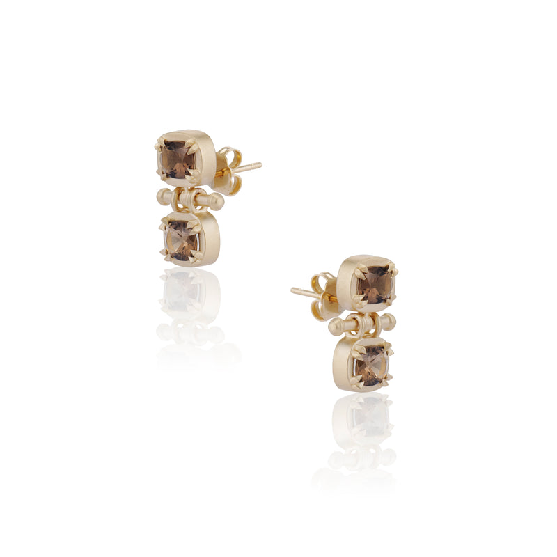 Old Mine Smoky Quartz Lilah T Bar Earrings
