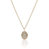 Philo 1.10 Carat Old Mine Cut Diamond Striped Oval Locket