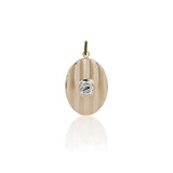 Philo 1.10 Carat Old Mine Cut Diamond Striped Oval Locket