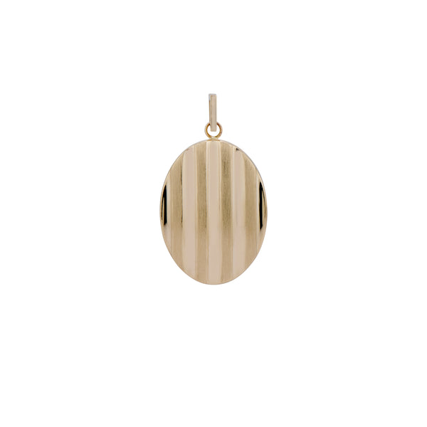 Philo Gold Striped Oval Locket