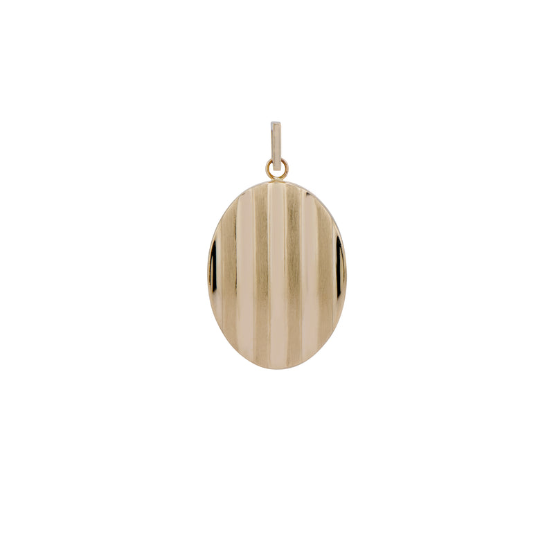 Philo Gold Striped Oval Locket